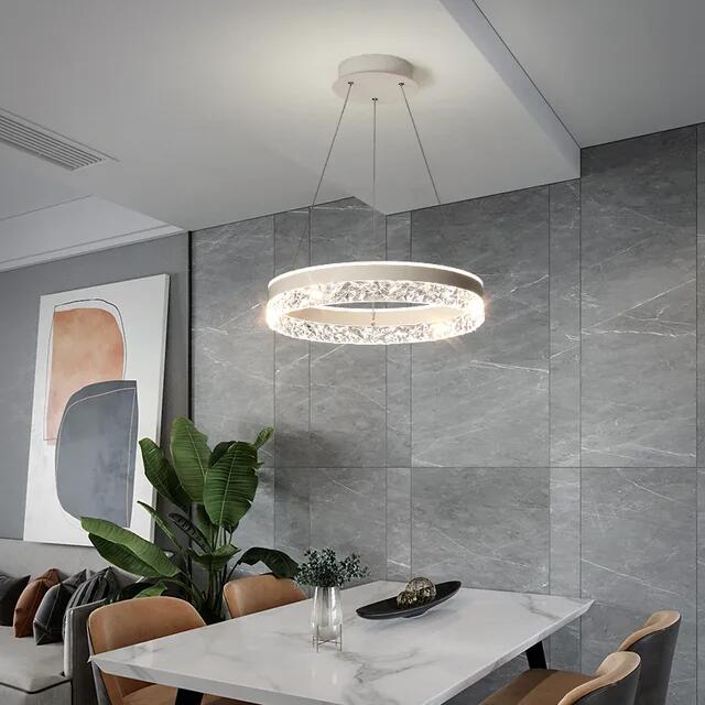 Lustre Led rond Blanc diamètre 50cm JH118WH – Image 4