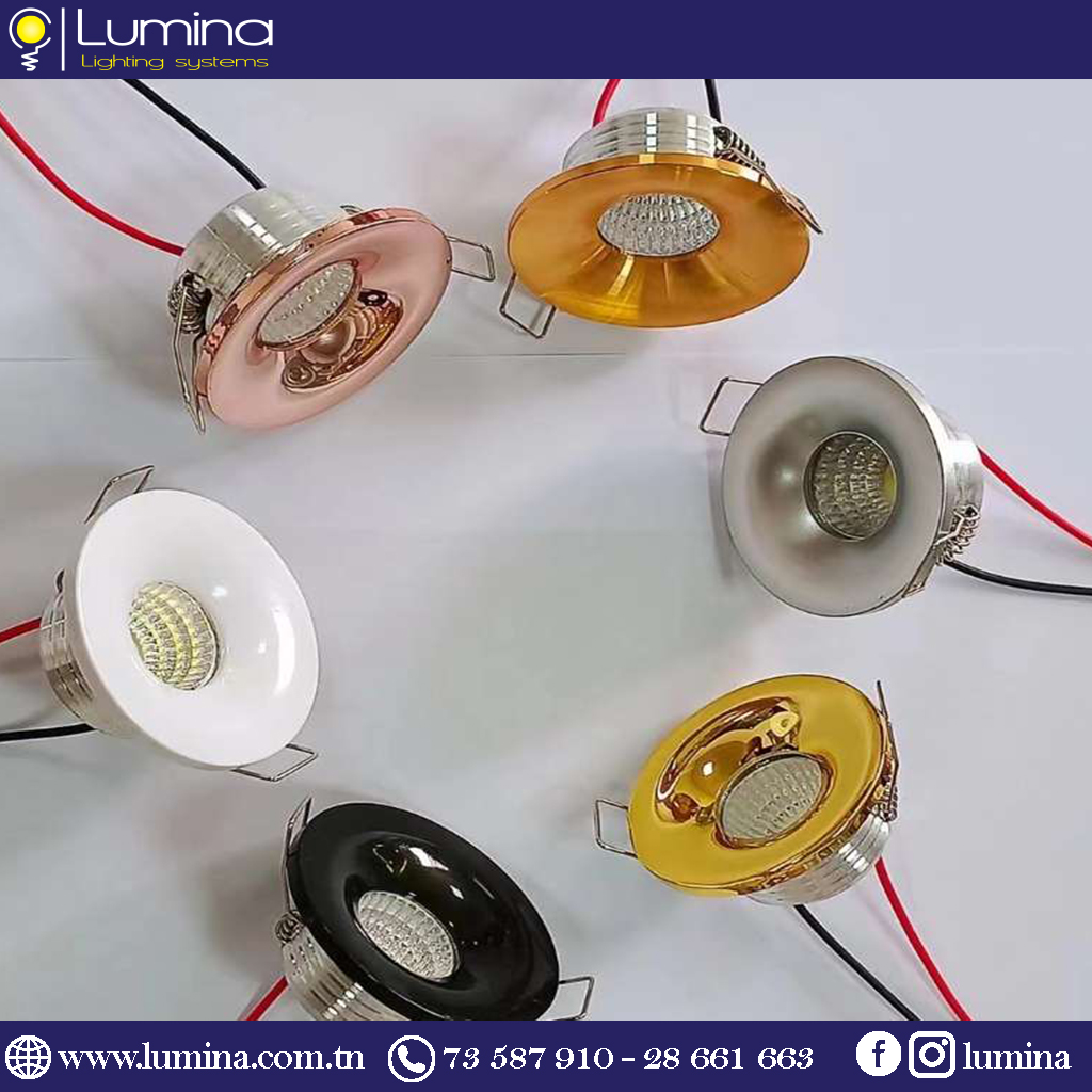 Spot niche Led encastrable Gold 3W rond ∅46mm 3000k HL-R301G-3WWR – Image 2