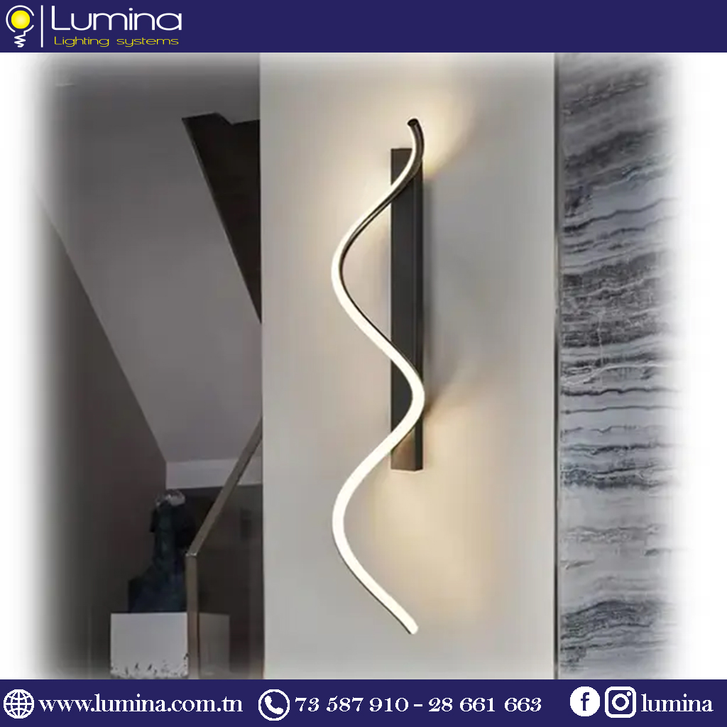 Applique Murale Led moderne noir 60cm DZ1615 – Image 2