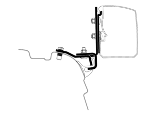 Adaptateur THULE store mural Omnistor 3200 VW T5/T6 Minivan Brandrup Rail _RHD_