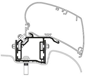 Adaptateur pour toit Thule VW Crafter àpd 2017, 3 pces Conduite à gauche