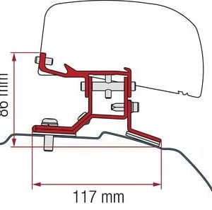 Adaptateur Fiamma 2-pcs Ford Custom L2 àpd 2012 pour F40van Conduite à gauche et à droite