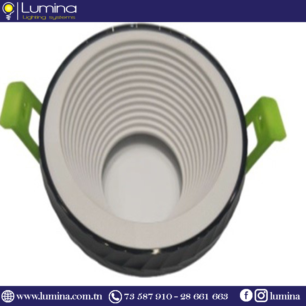 Spot encastrable Aluminium rond Blanc & Noir ∅ 90mm RT11-02 – Image 2