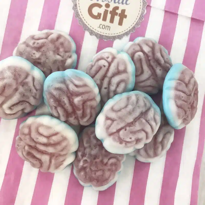 Bonbons Cerveaux gélifiés bleus et rouges x10- Bonbons Halloween – Image 2