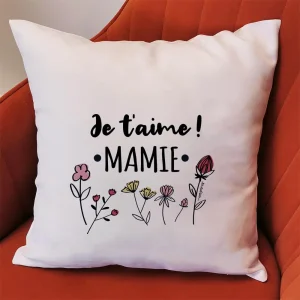 Coussin “Je t’aime Mamie” – Cadeau Grand-Mère