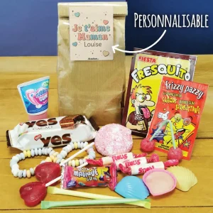 Sachet Bonbon des années 80 -“Je t’aime Maman” personnalisé