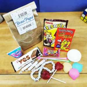 Sachet bonbon années 80 “Je suis un Beau Papa qui déchire” – cadeau beau père