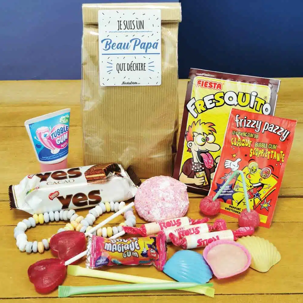 Sachet bonbon années 80 “Je suis un Beau Papa qui déchire” – cadeau beau père – Image 3