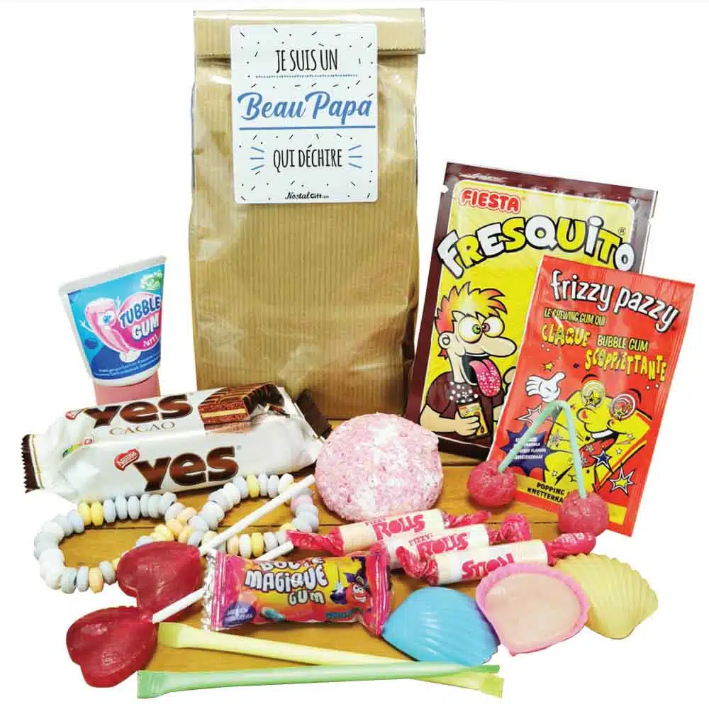 Sachet bonbon années 80 “Je suis un Beau Papa qui déchire” – cadeau beau père – Image 4