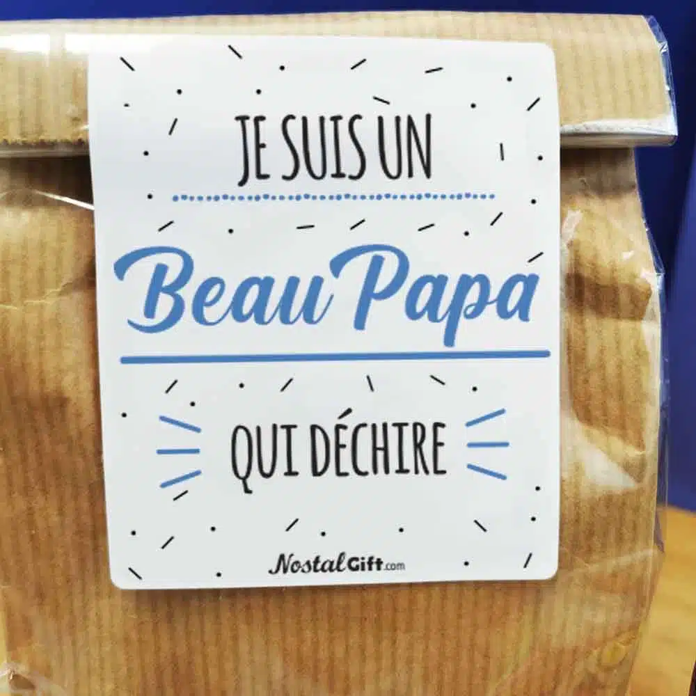Sachet bonbon années 80 “Je suis un Beau Papa qui déchire” – cadeau beau père – Image 6