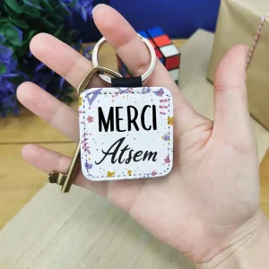 Porte clé “Merci Atsem” – Collection florale
