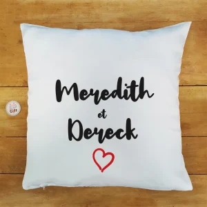 Coussin personnalisé coeur – 40×40 cm – Cadeau Saint Valentin