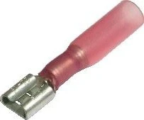 Cosses à sertir femelles thermorétractables rouges de 6.3 mm² / Paquet de 100